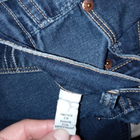 LUCKY BRAND DENIM JEANS SOFIA STRAIGHT NAVY BLUE MODIFIED HEM LOW RISE SIZE 6/28 - Picture 12 of 13